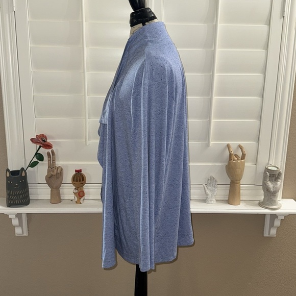 NIC+ZOE Speckled Knit Drape Cardigan Blue Mix - Picture 7 of 14